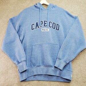 Cuffys Cape Cod Mens Hoodie Pullover Sweatshirt Blue L Cotton Nautical Active